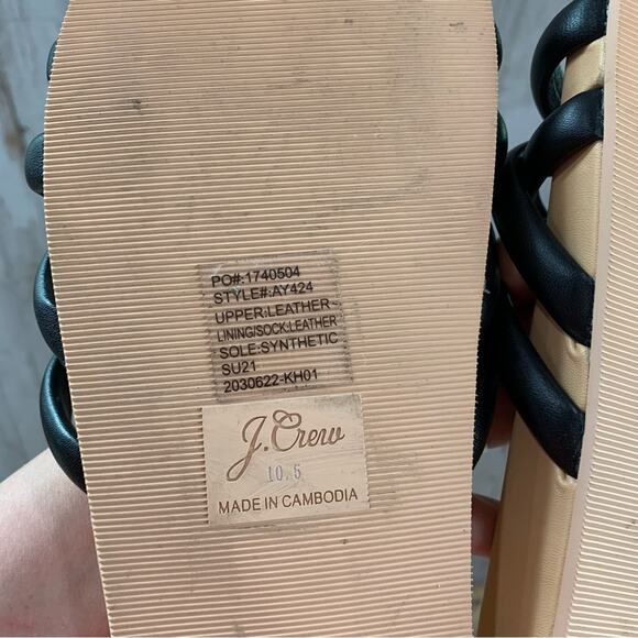 J. Crew Pacific Cushy Strap Sandals Black Leather Upper - Picture 6 of 6